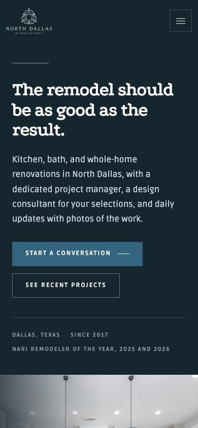 The new homepage on a phone
